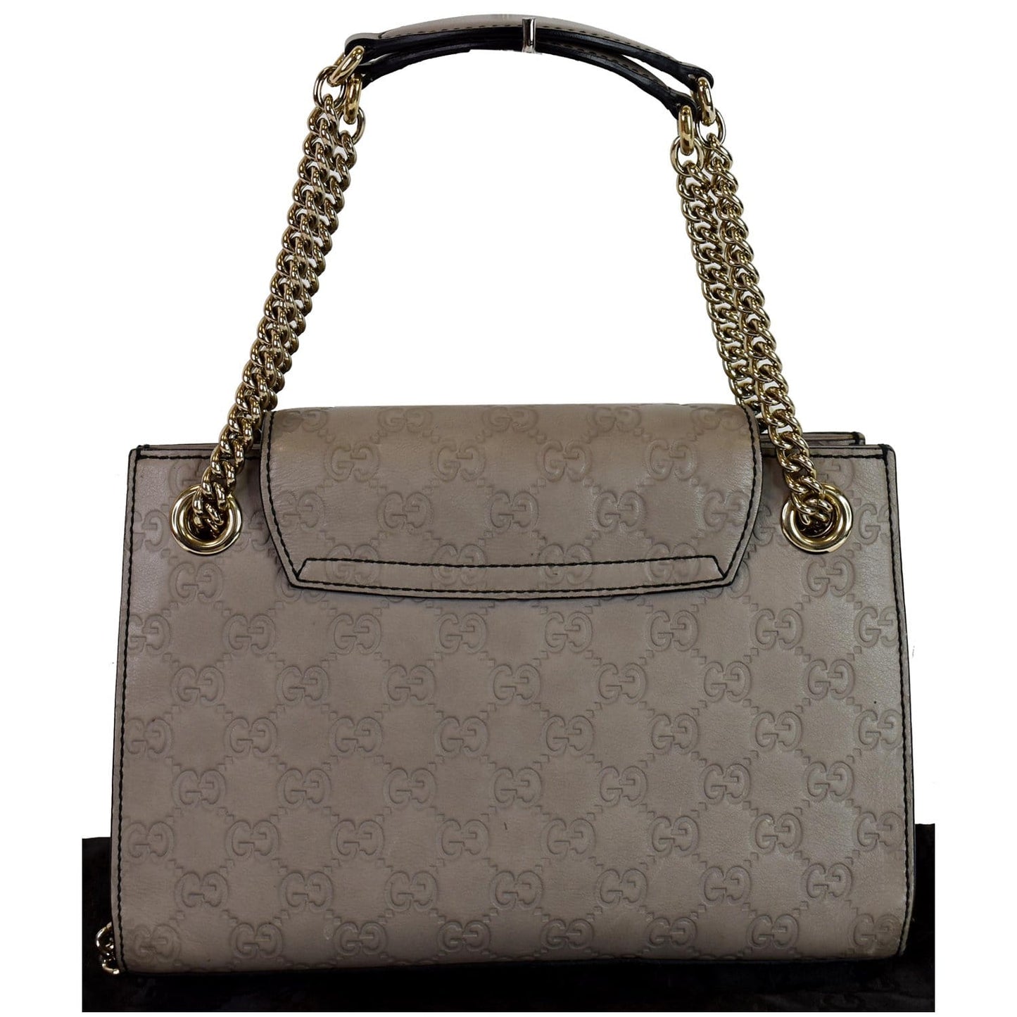 GUCCI Emily Guccissima Leather Chain Crossbody Bag Grey 369621