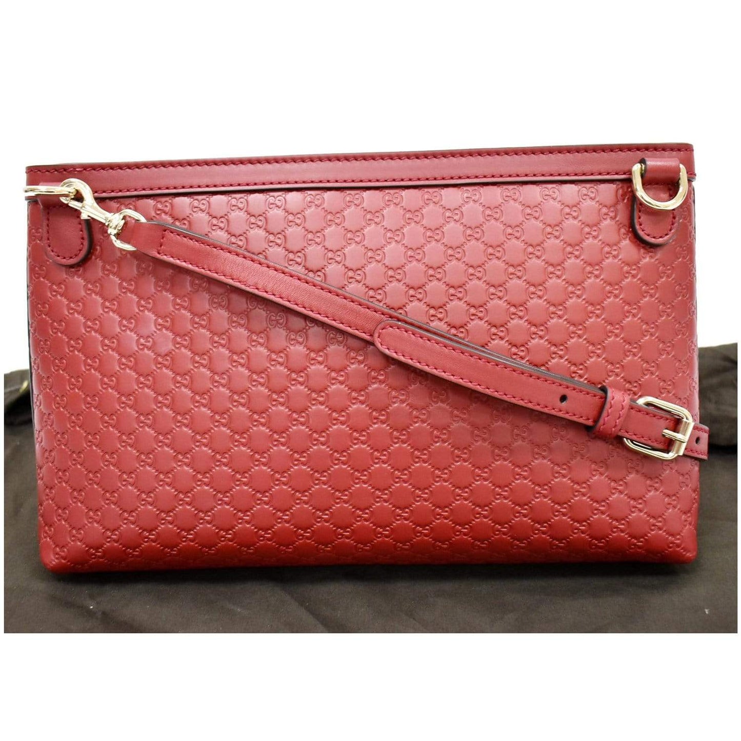 GUCCI Flat Microguccissima Leather Crossbody Wallet Red 607723 - 10% OFF