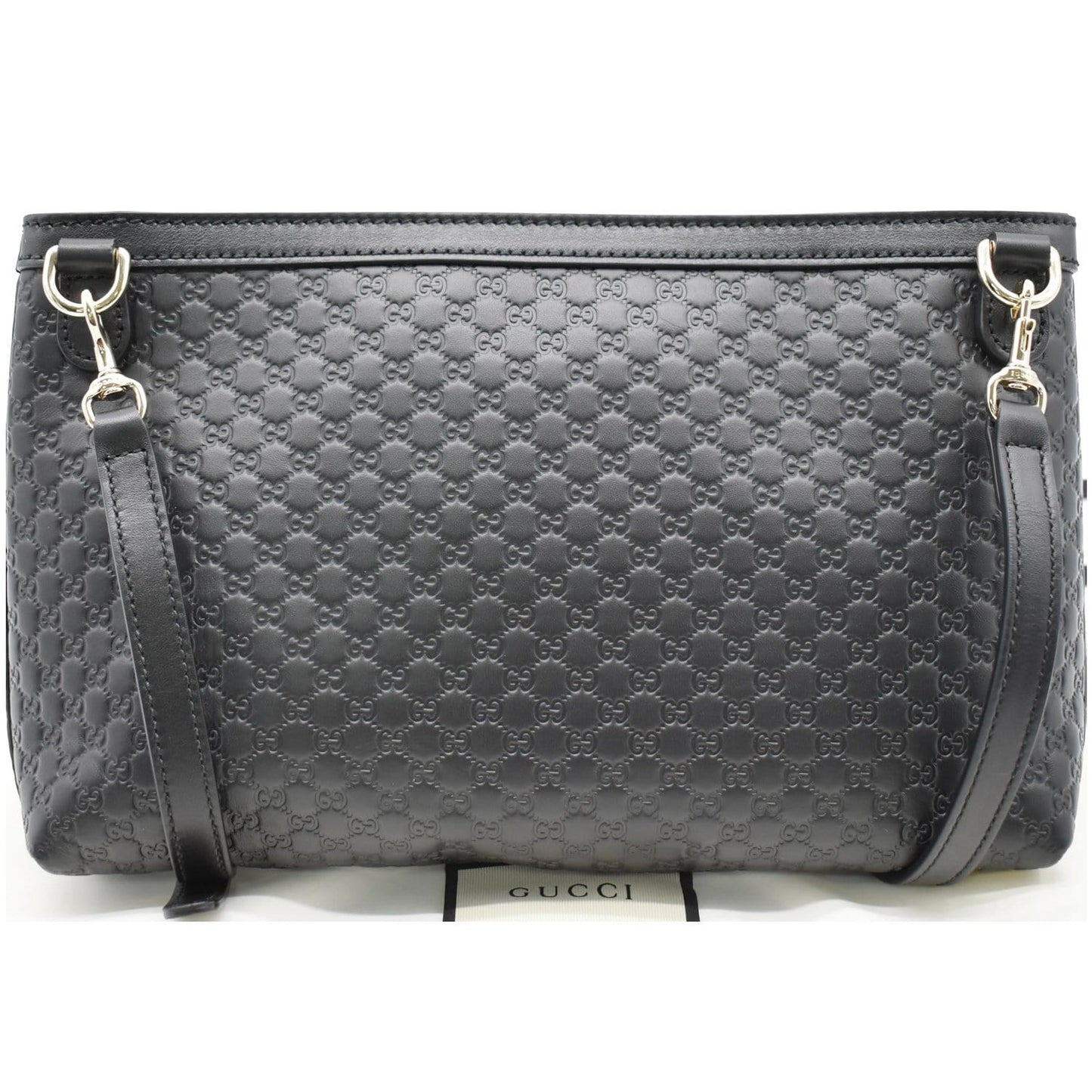 GUCCI Flat Microguccissima Leather Wallet Crossbody Black 607723