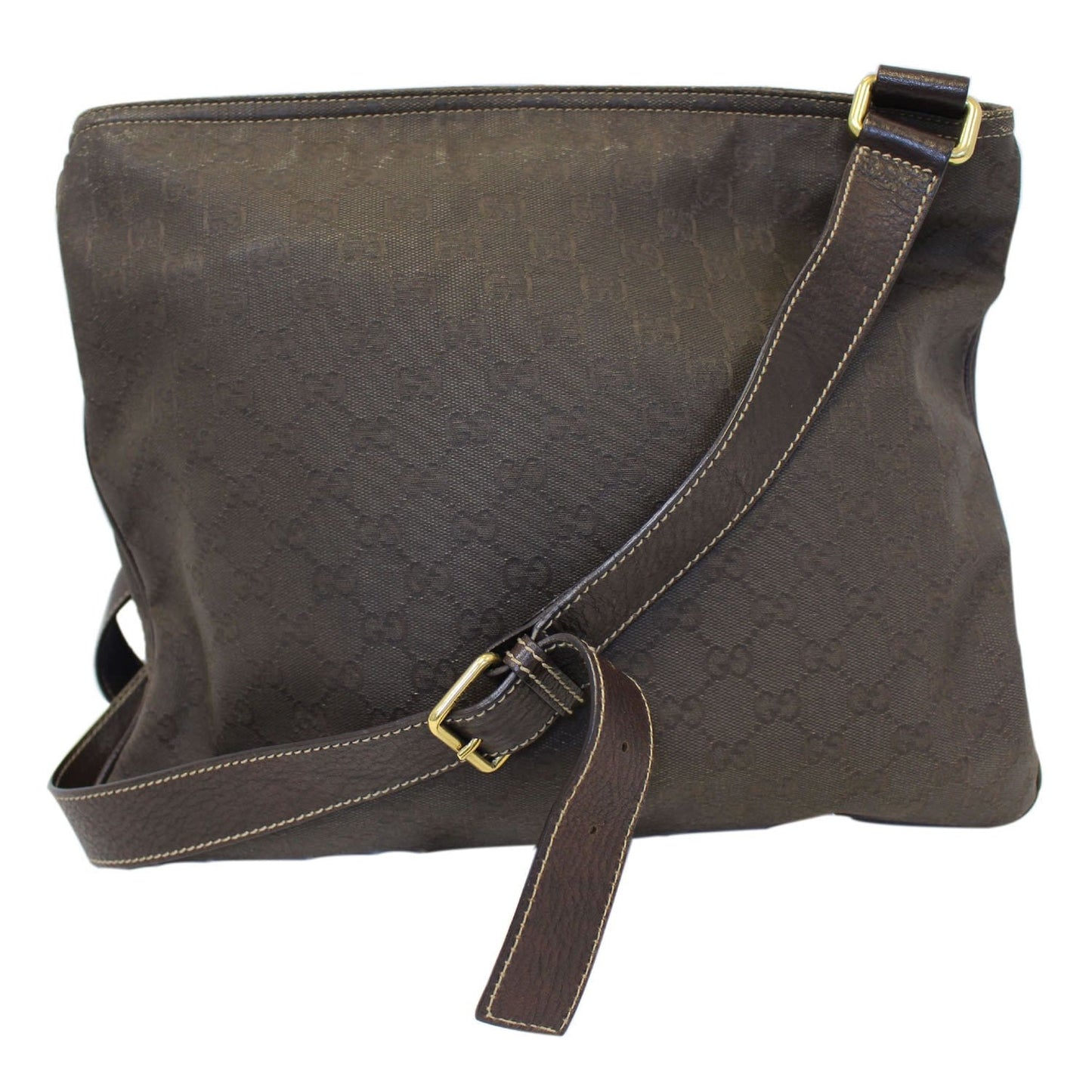 GUCCI GG Canvas Dark Brown Messenger Crossbody Bag