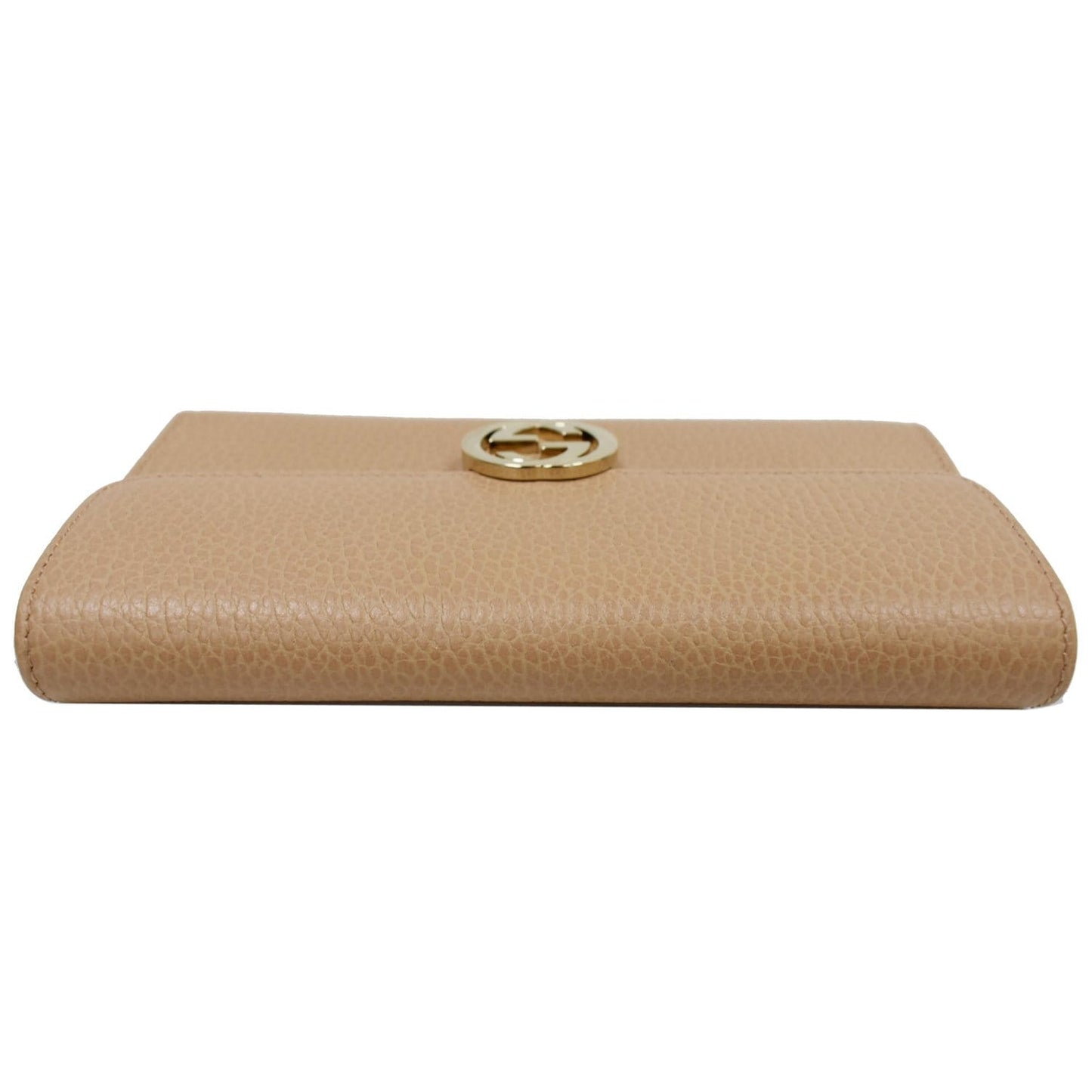GUCCI GG Interlocking Continental Leather Wallet Beige 615524