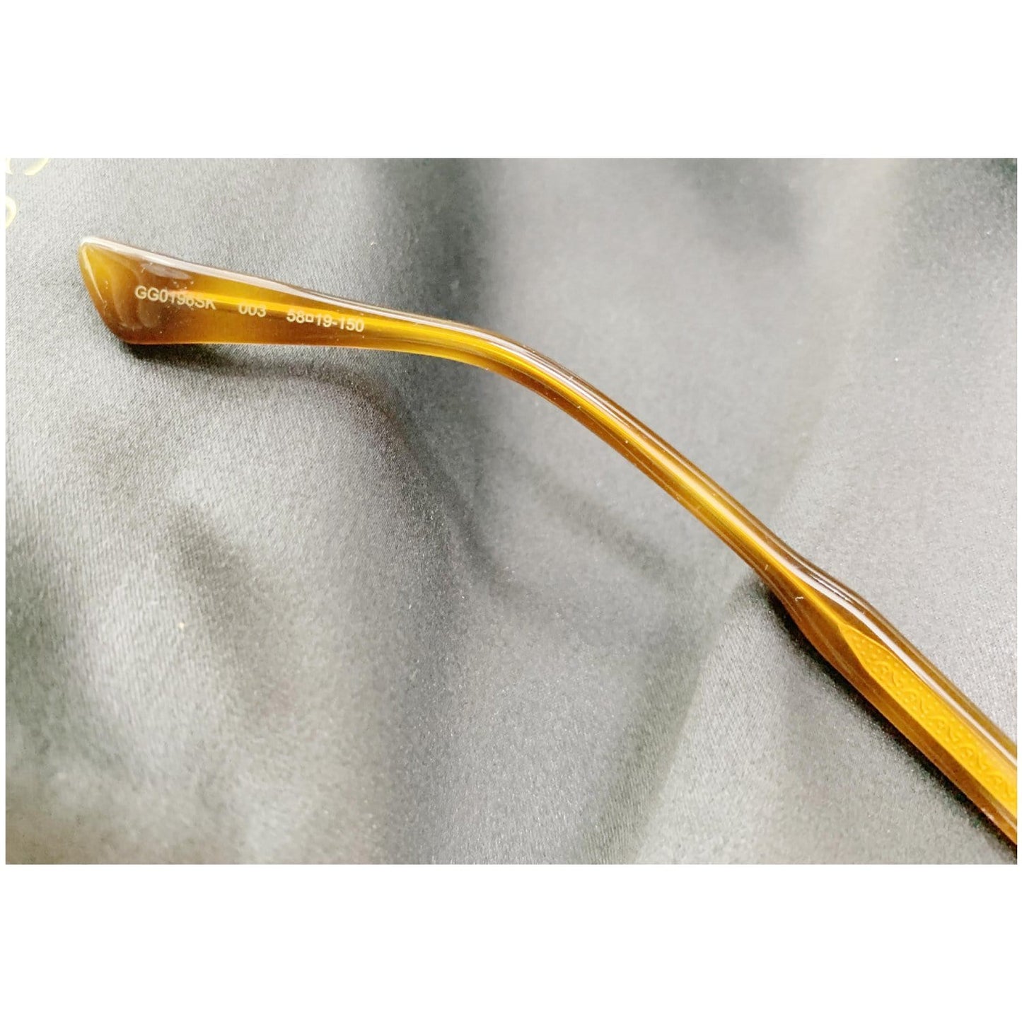 Gucci GG0196SK 003 Havana Frame Sunglasses Blue Lens