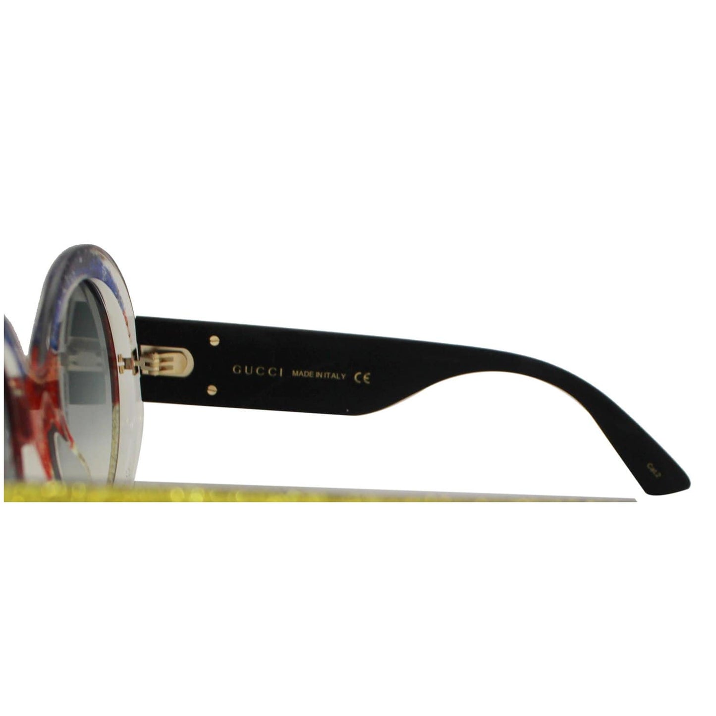 Gucci GG0101S 006 Multi-Color/Gold Sunglasses Grey Gradient Lens