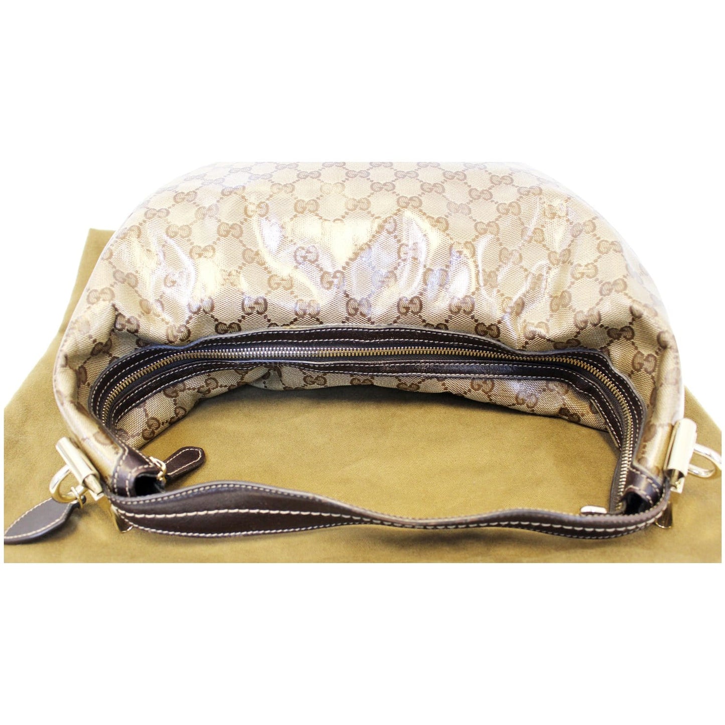 GUCCI GG Crystal Duchessa Hobo Bag Beige