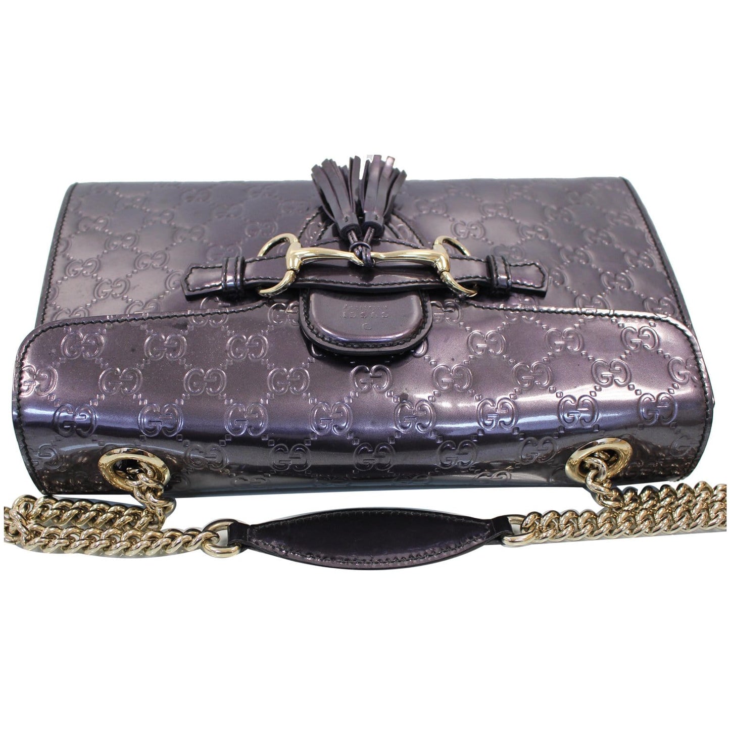 GUCCI Emily Guccissima Chain Shoulder Bag Plum 295402