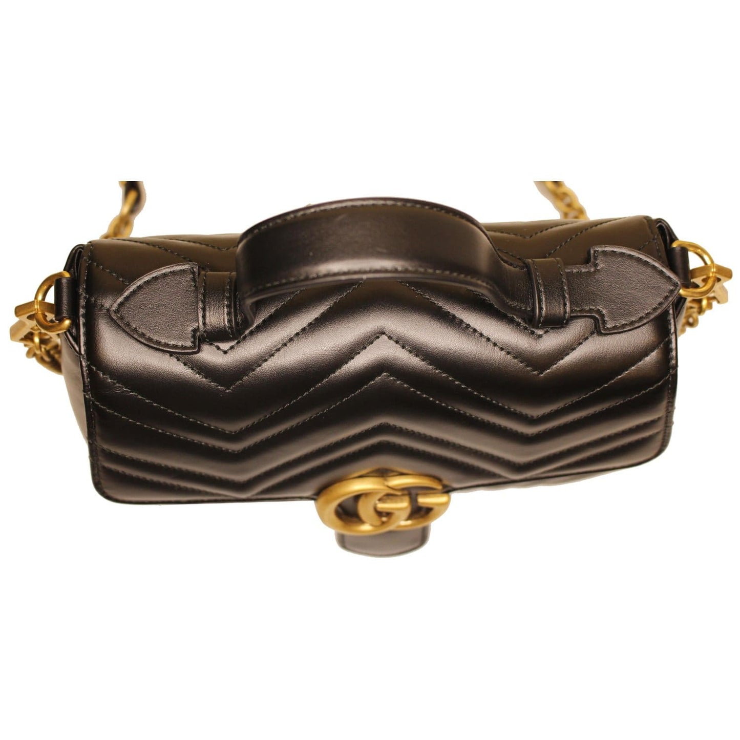 GUCCI GG Marmont Small Top Handle Shoulder Bag Black 498110