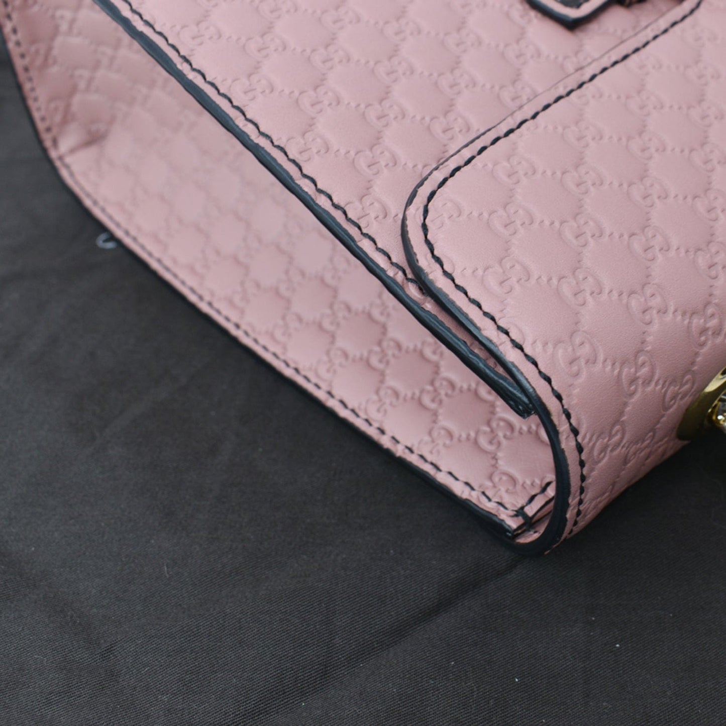 GUCCI Emily Medium GG Guccissima Leather Chain Shoulder Bag Light Pink 449635