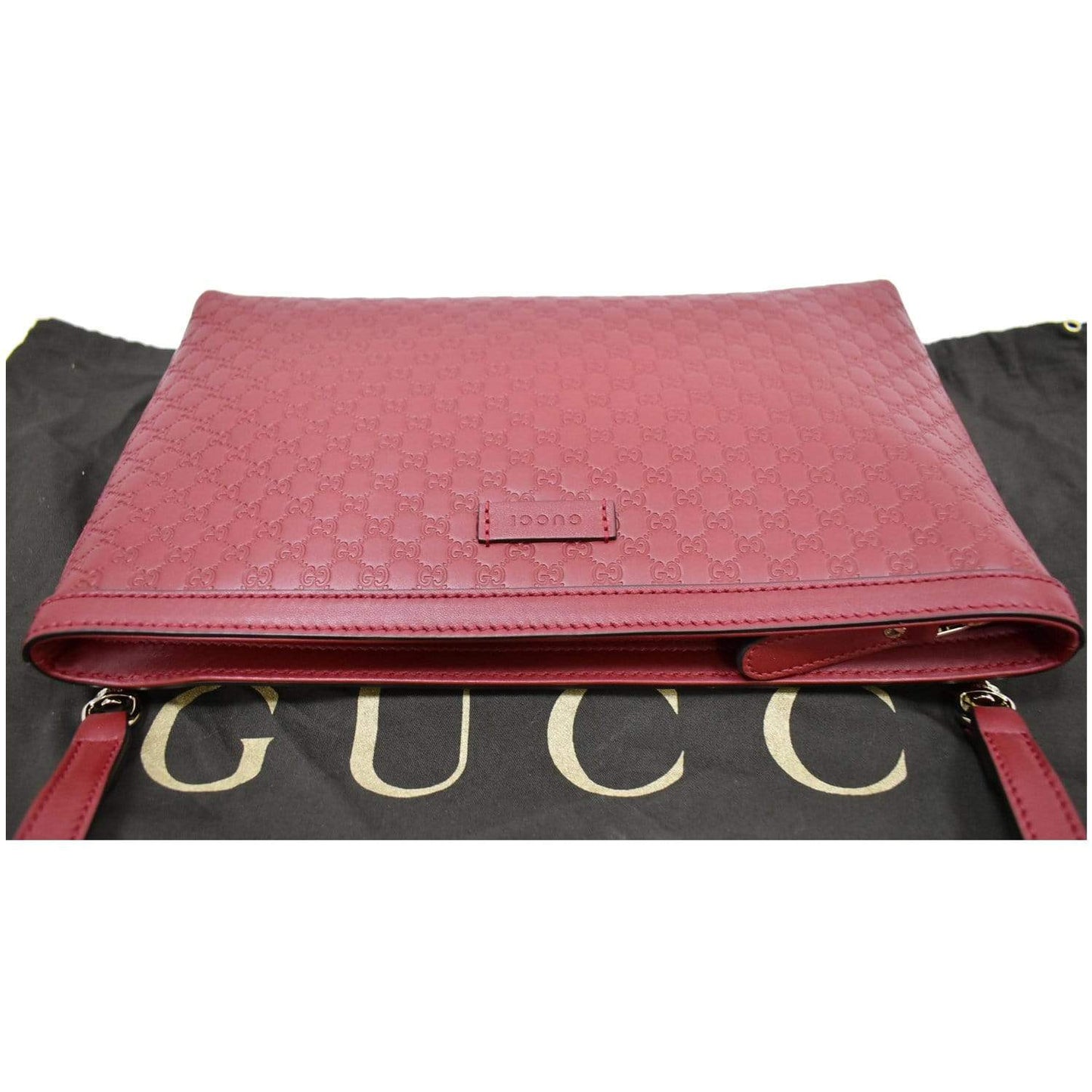 GUCCI Flat Microguccissima Leather Crossbody Wallet Red 607723 - 10% OFF