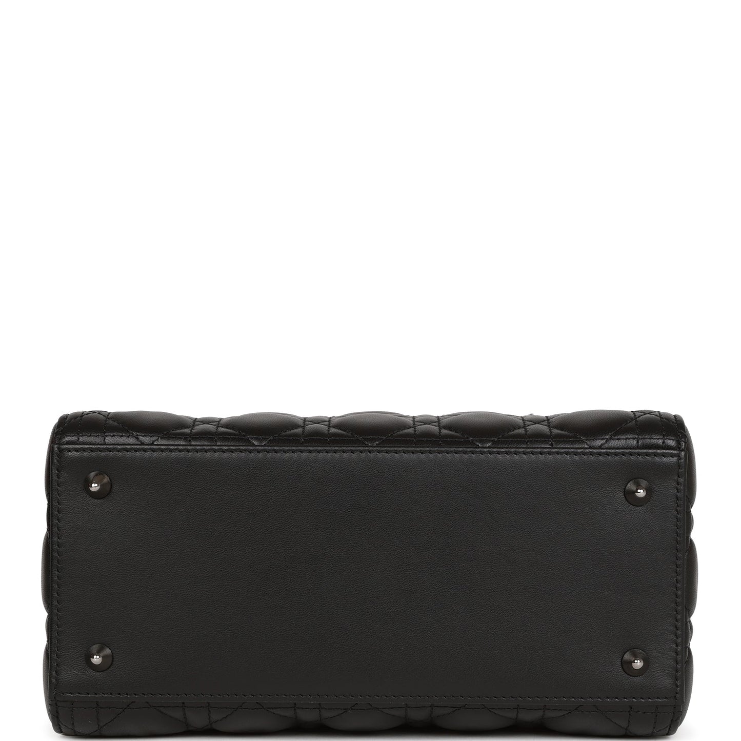 Christian Dior Medium Lady Dior Tote Black Lambskin Ruthenium Hardware