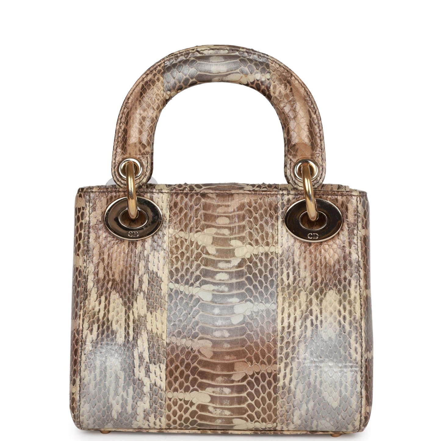 Christian Dior Mini Lady Dior Tote Python Gold Hardware