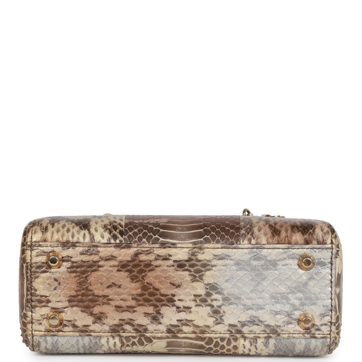 Christian Dior Mini Lady Dior Tote Python Gold Hardware