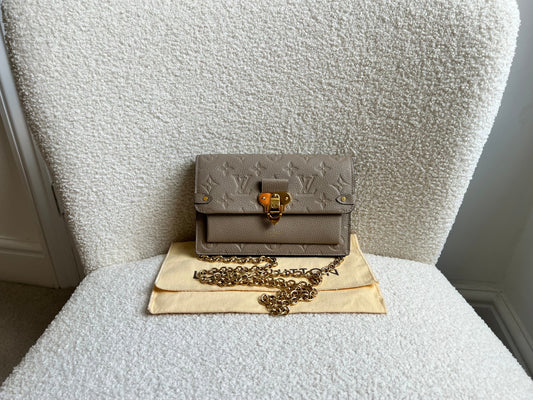 Louis Vuitton Grey Empreinte Vavin Chain Wallet (RRP £1410)