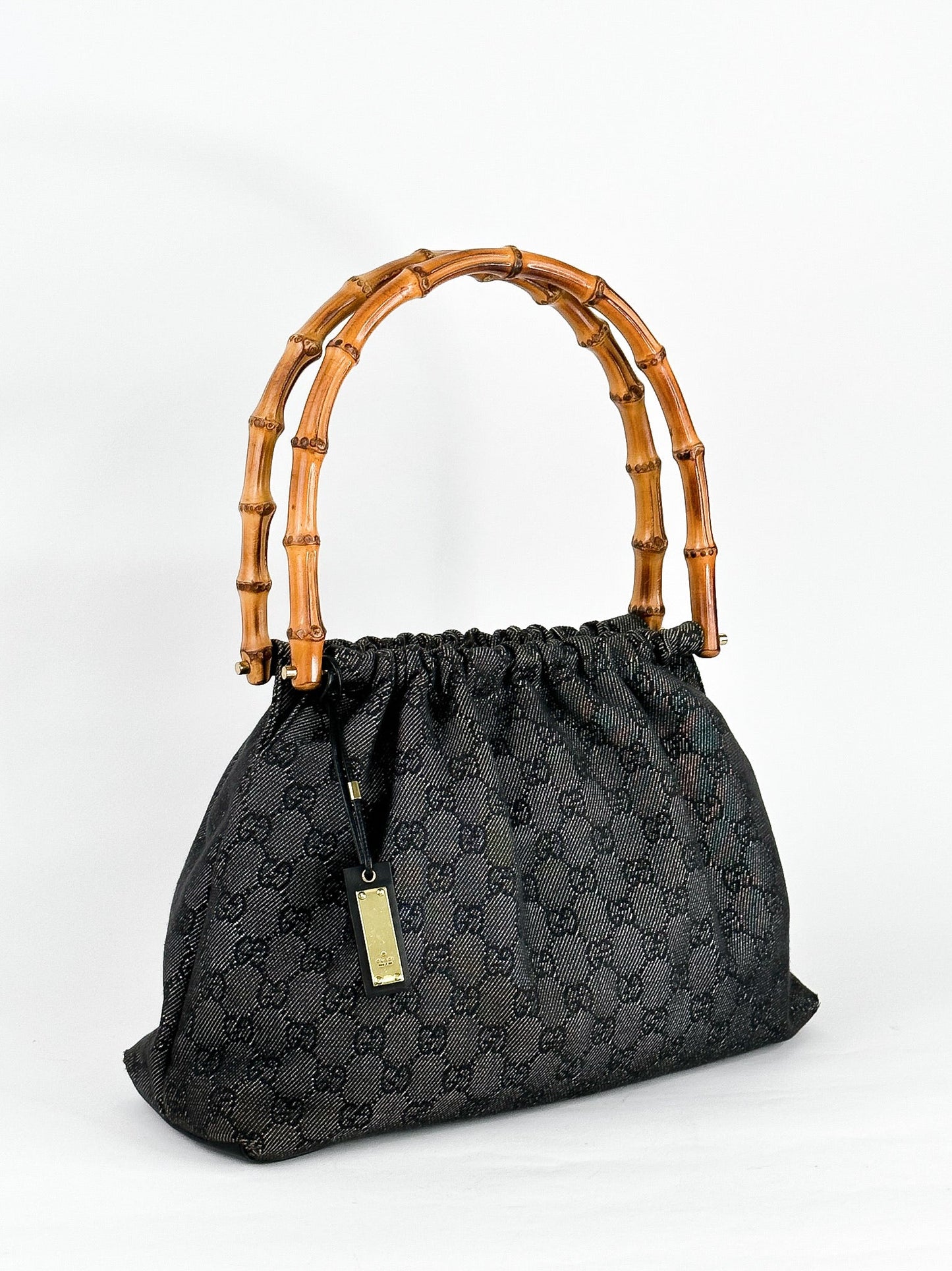 Gucci Bamboo GG Canvas Handbag