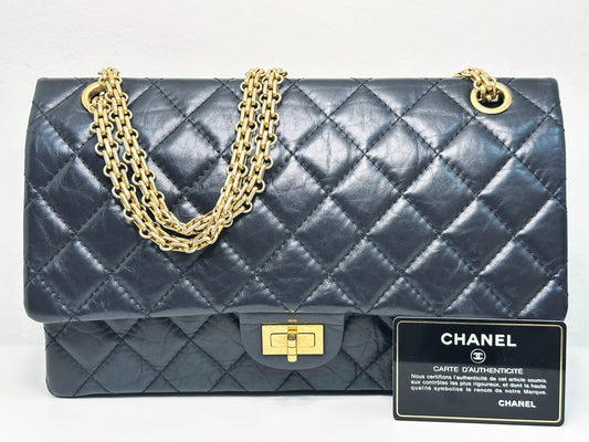 Chanel Marine Quilted Aged Calfskin 2.55 Reissue 226 Flap Bag