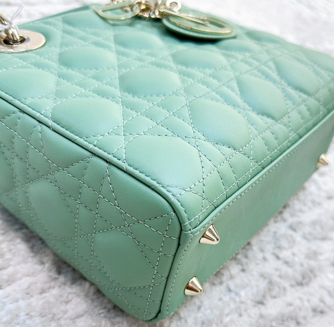 Small Lady Dior My ABCDior Bag Green Cannage Lambskin