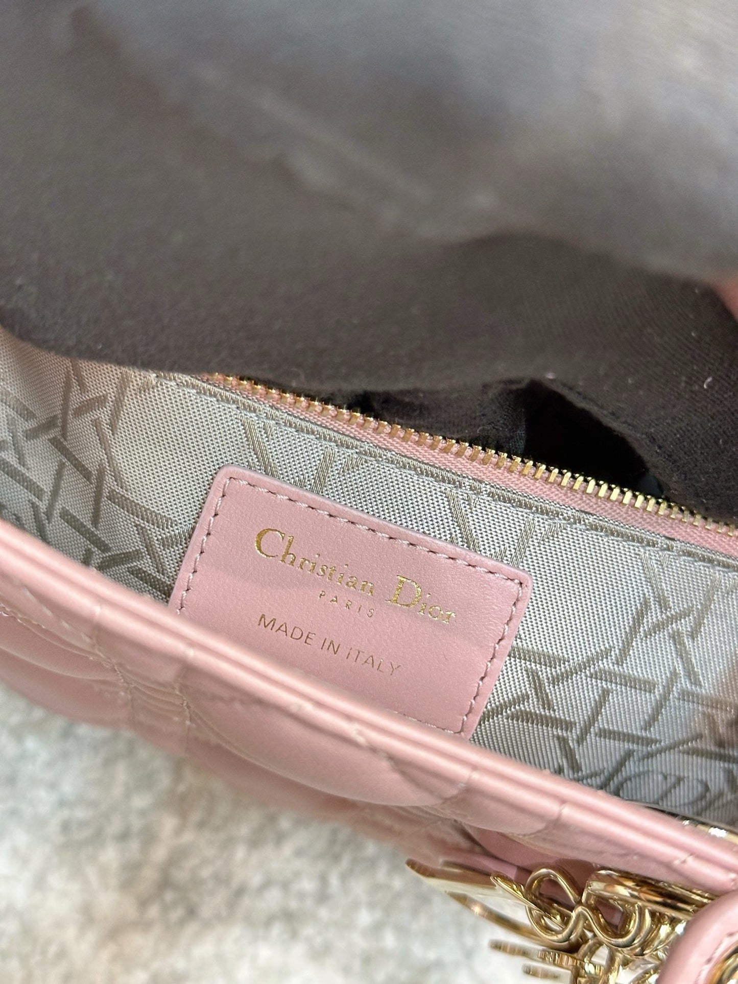 Christian Dior Small Lambskin Cannage My ABC Dior Lady Dior Pink