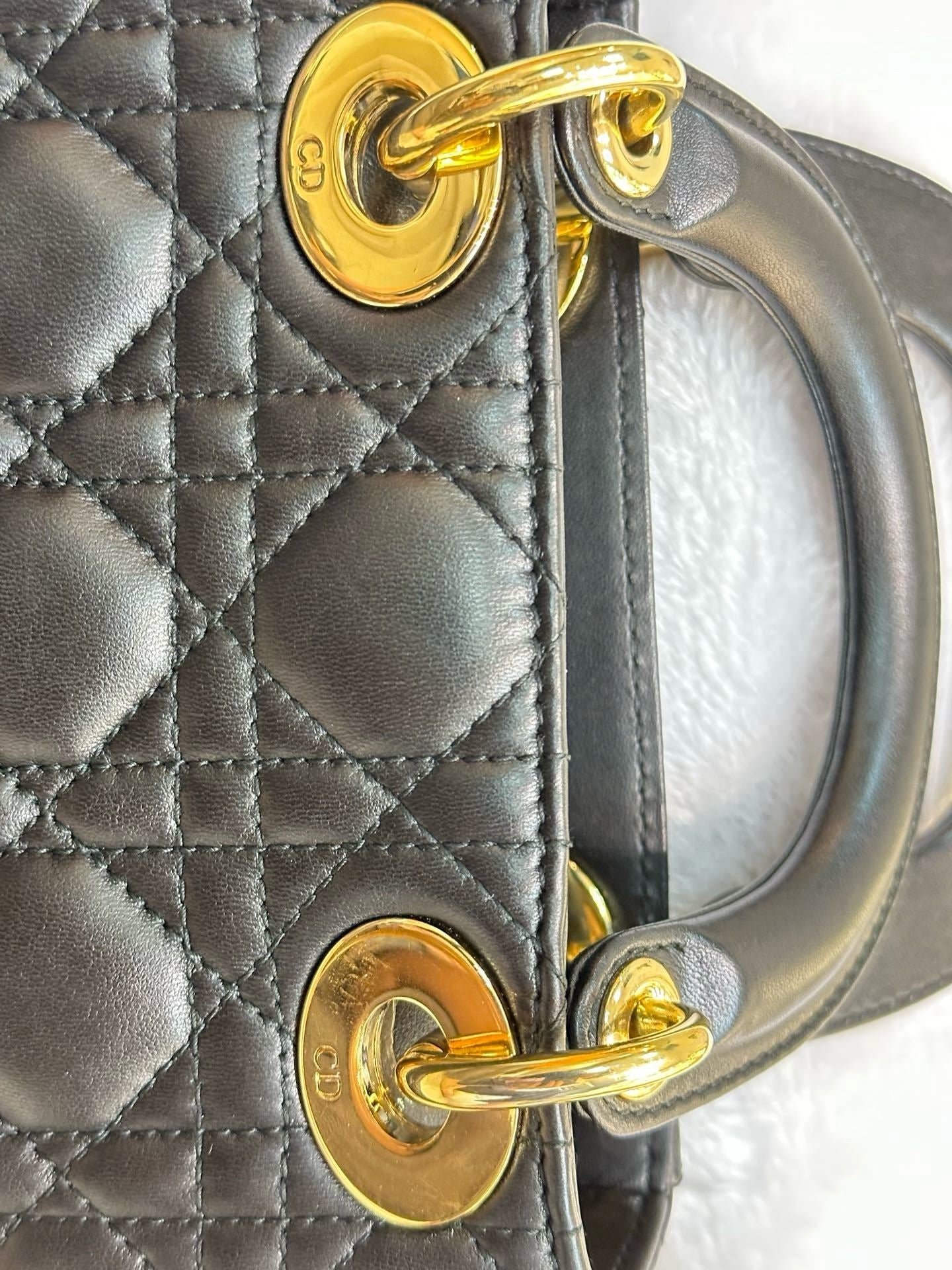 Christian Dior Mini Lambskin Cannage Lady Dior Black