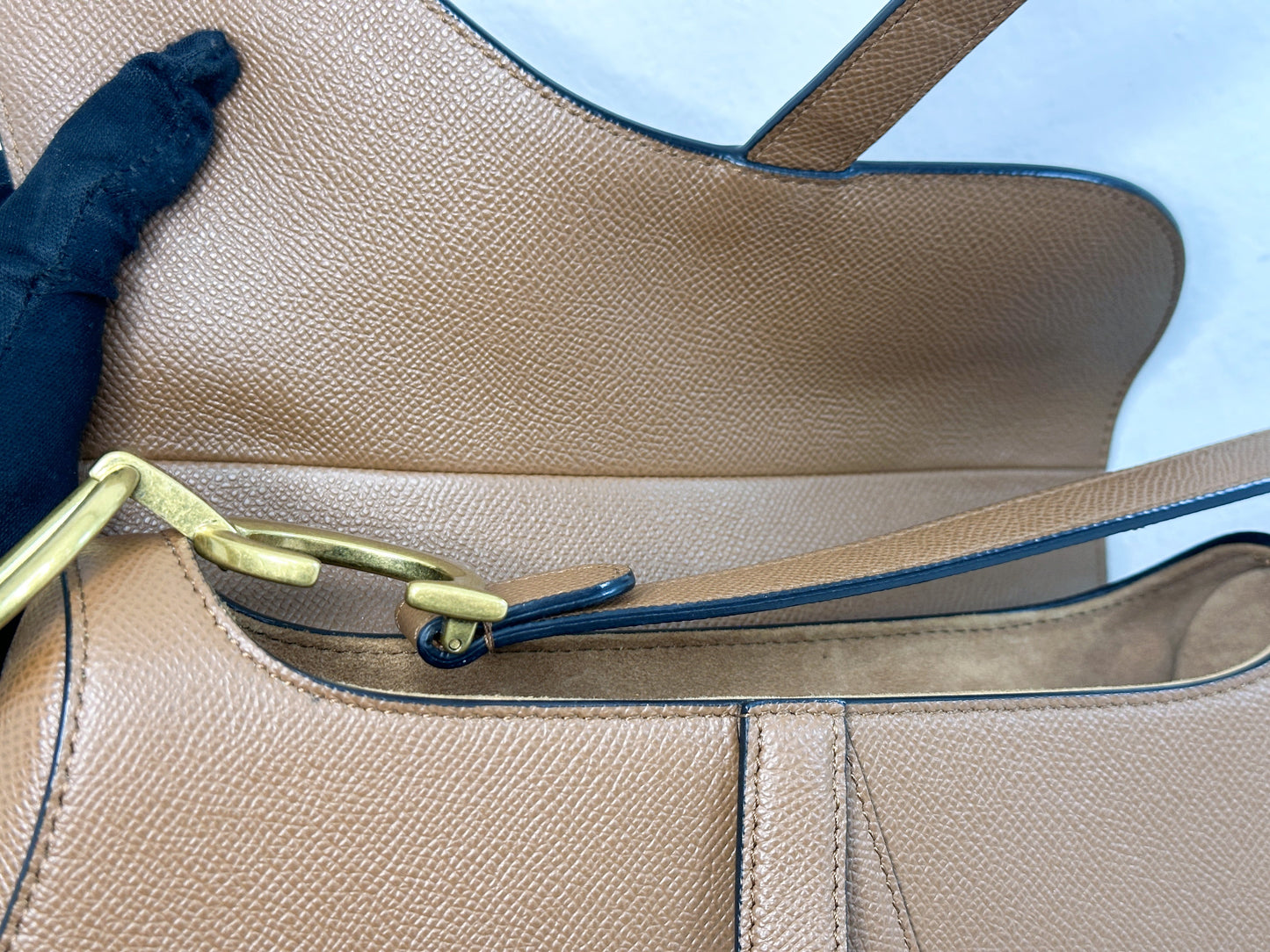 Christian Dior Saddle Bag with Strap Golden Saddle Grained Calfskin 2022 year