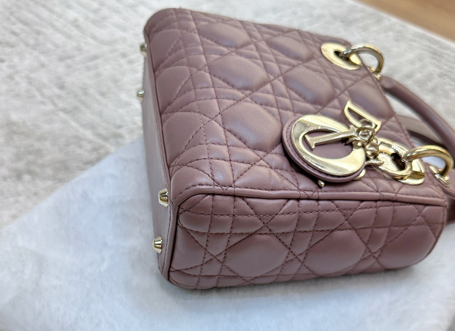 Mini Lady Dior Bag Blush Cannage Lambskin
