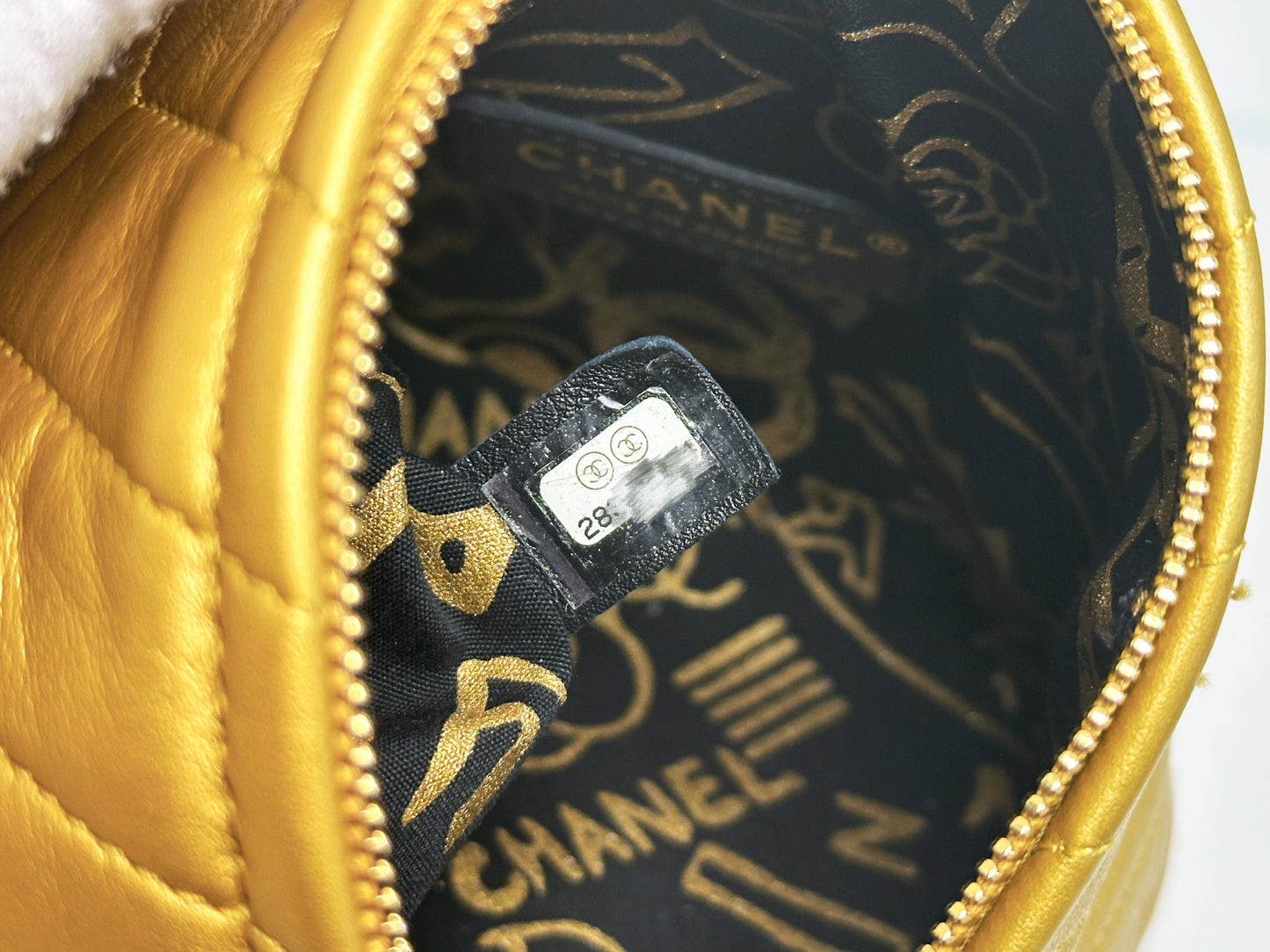 Chanel Gold Pyramid Leather Clutch Golden 2831 holo