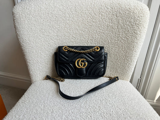 Gucci GG Black Marmont Mini Shoulder Bag (RRP £1,890)