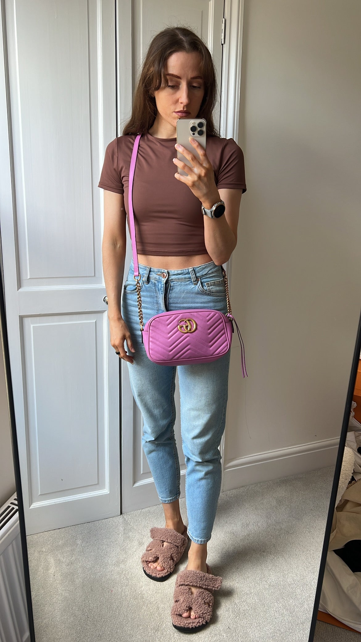 Gucci GG Hot Pink Marmont Small Shoulder Bag (RRP £1340)