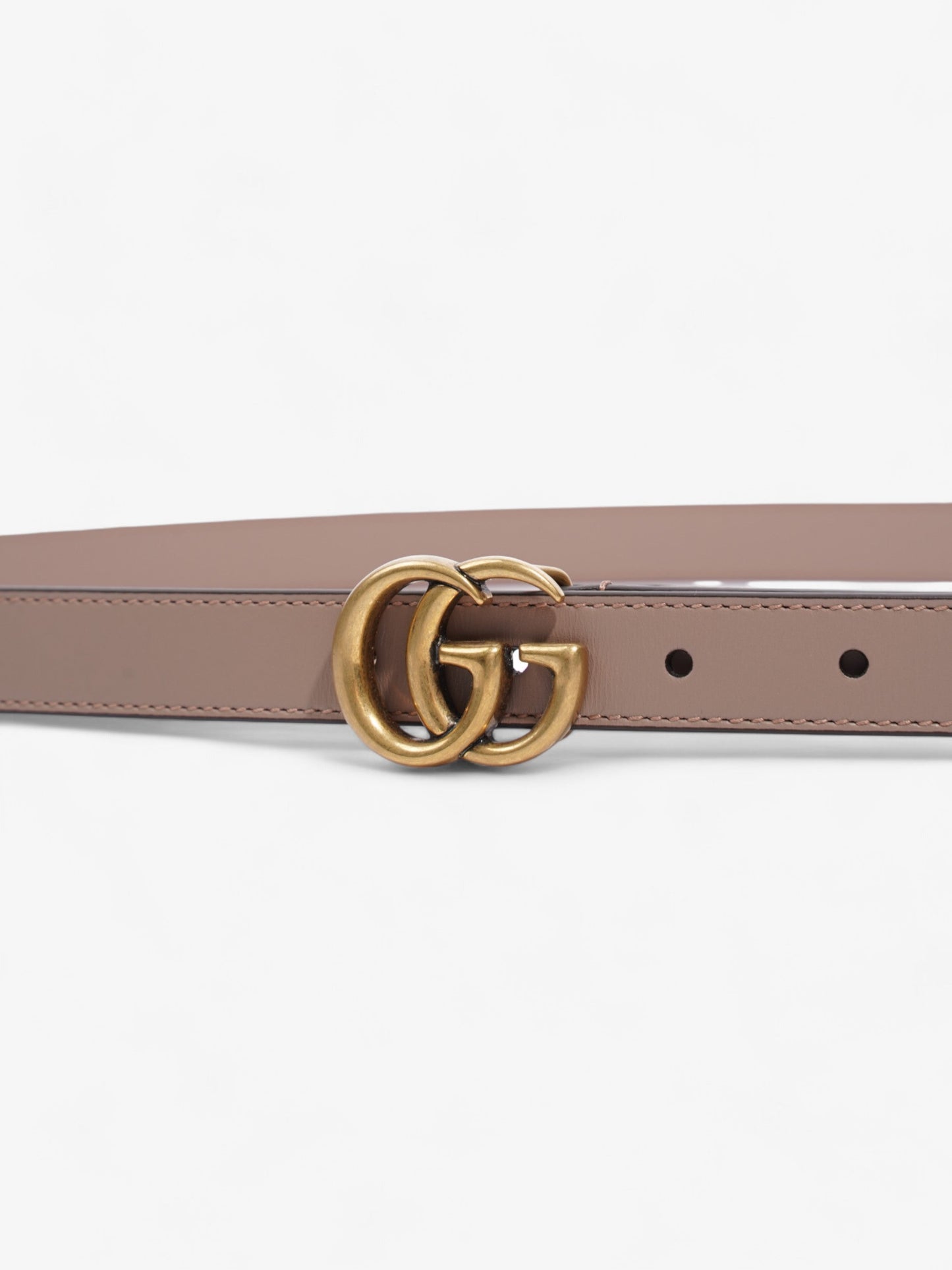 Gucci GG Marmont Thin Belt Dusty Rose / Gold Leather 105cm / 42"