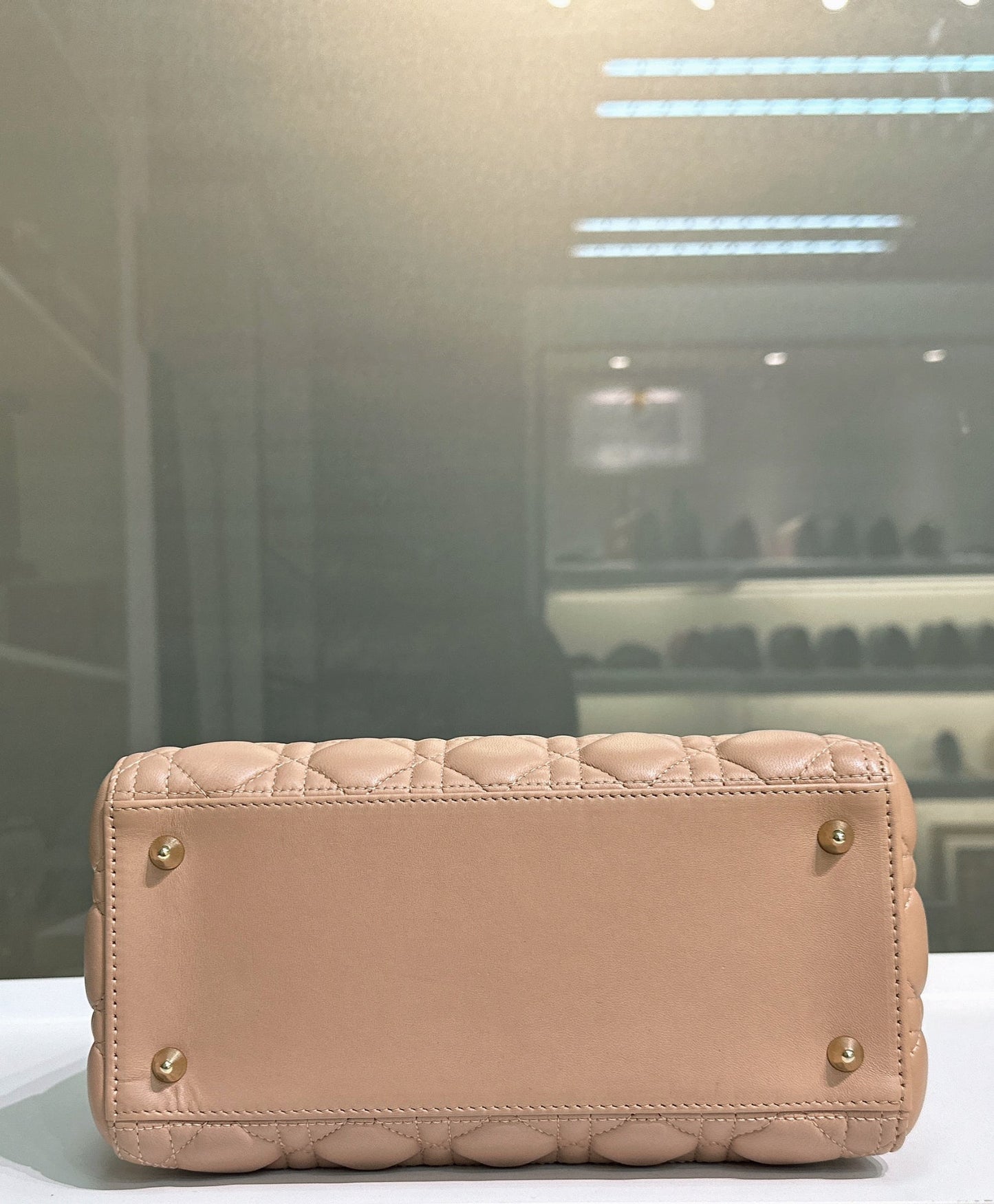 Medium Lady Dior Bag Milk Cannage Lambskin