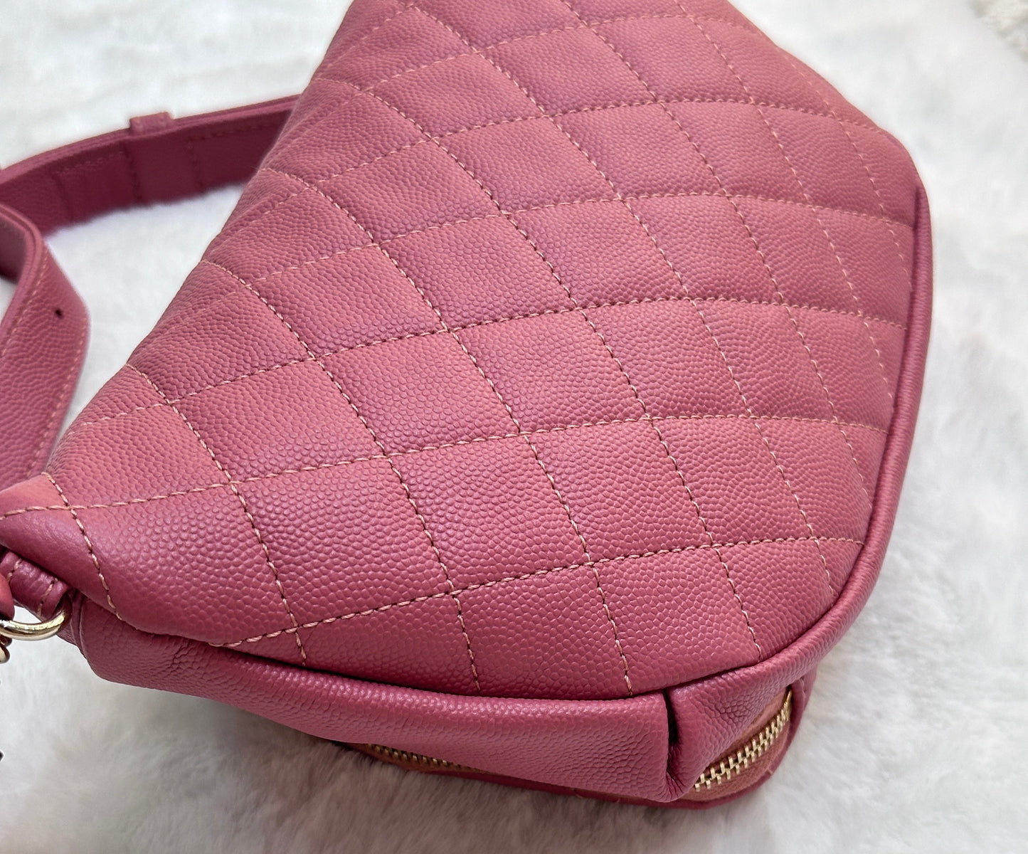 Chanel Pink Quilted Waist Bag