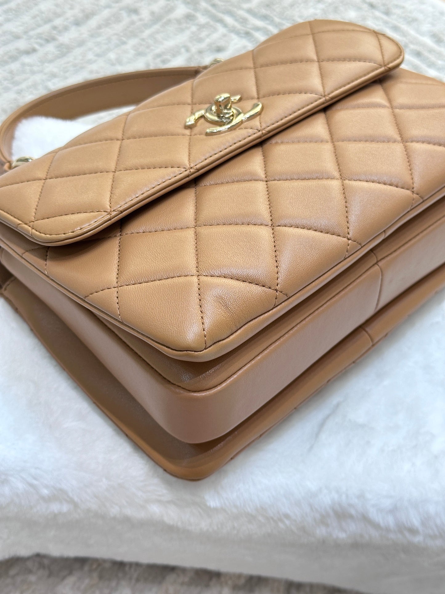 CHANEL  Small Trendy CC  Handle Flap Bag 19K Brown