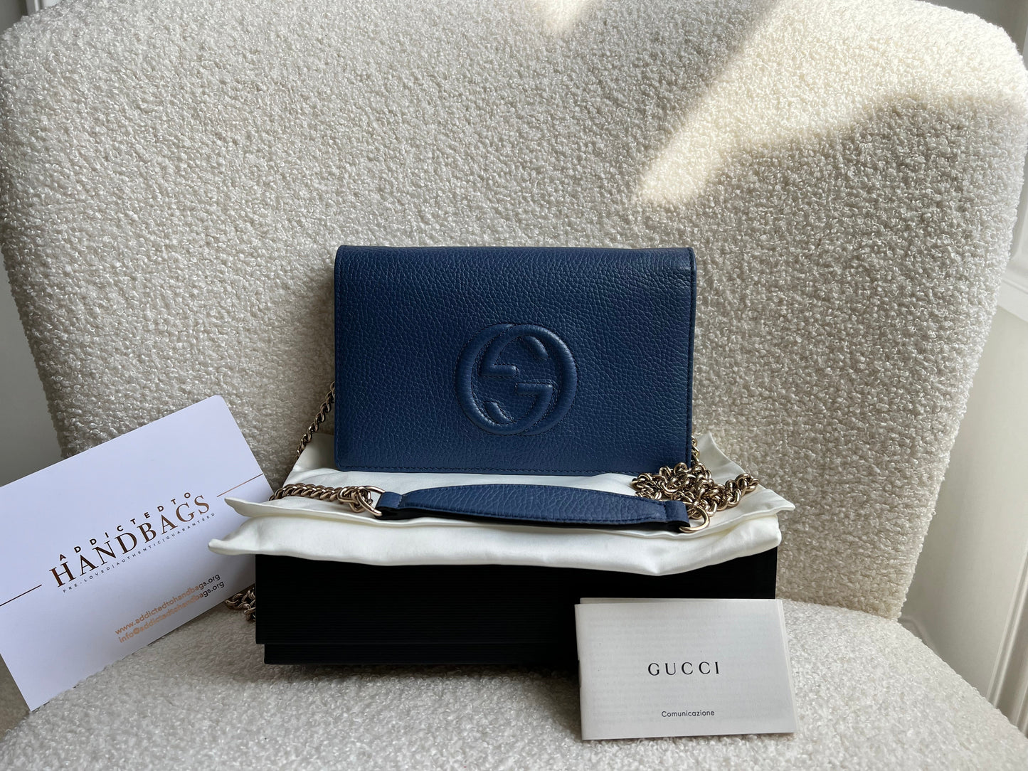 Gucci Blue Soho Chain Wallet