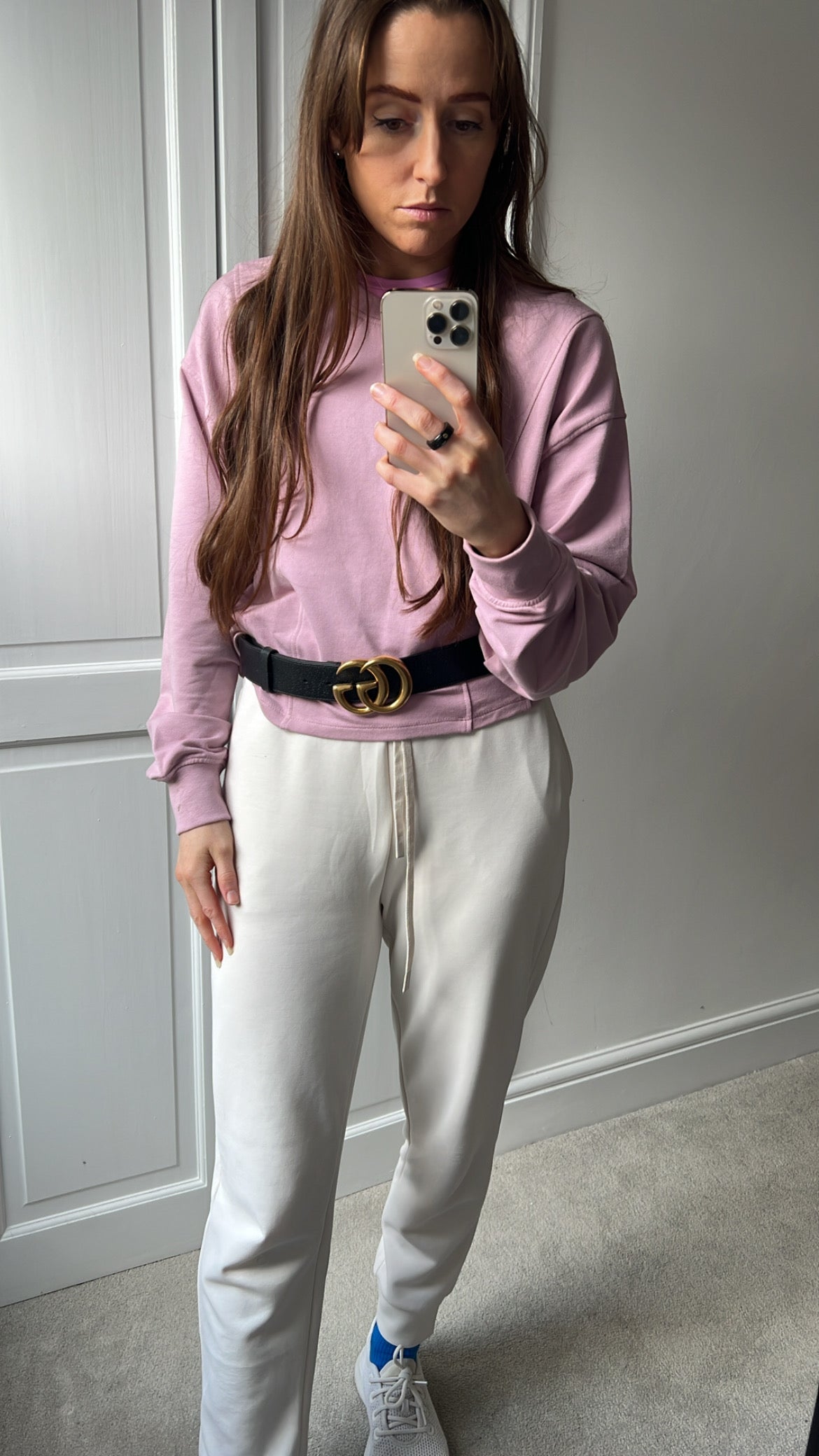 Gucci GG Marmont Black Wide Leather Belt with Shiny Gold Buckle (RRP £410)