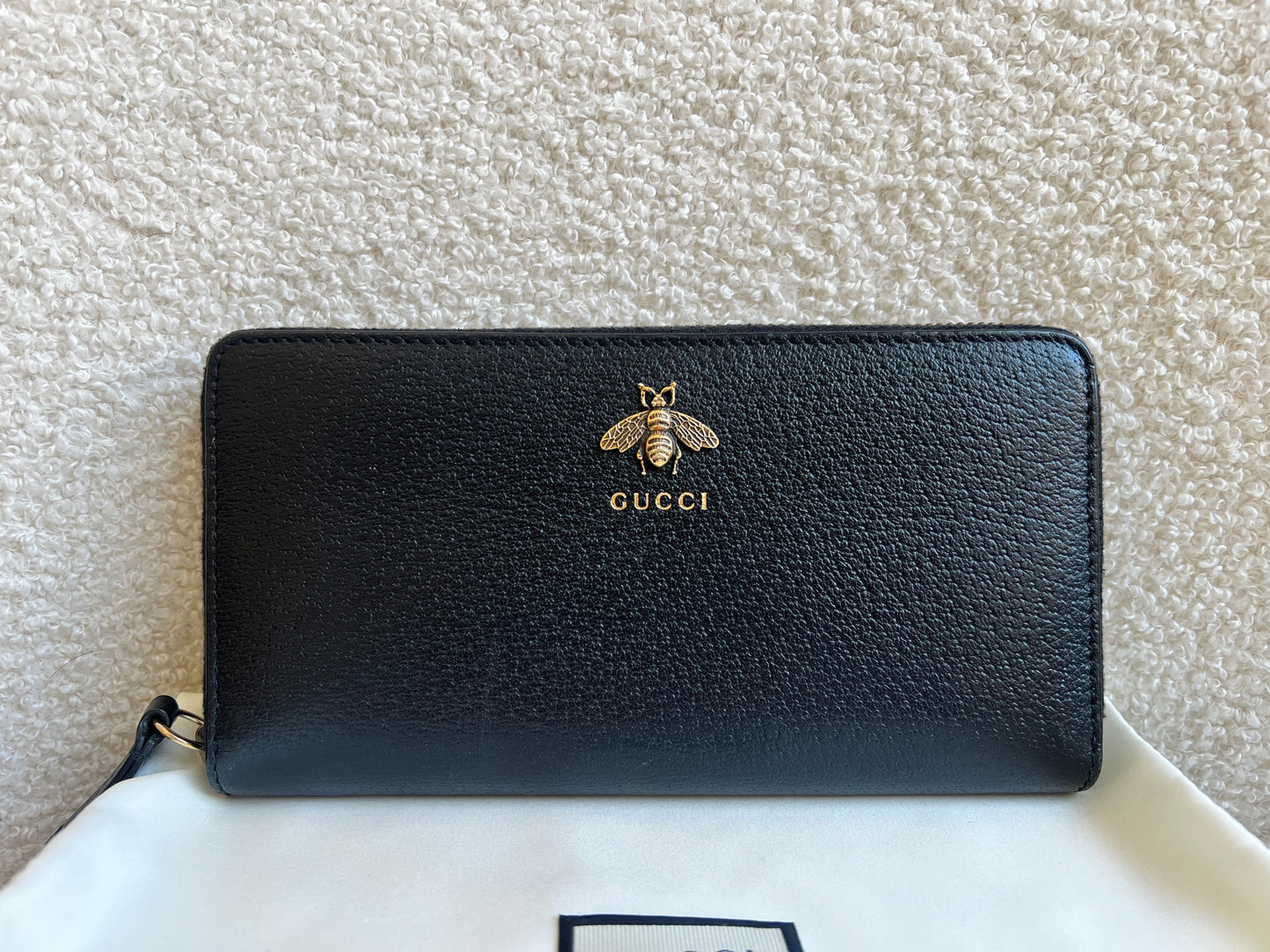 Gucci Black Animalier Wallet Zip Around (RRP £530)