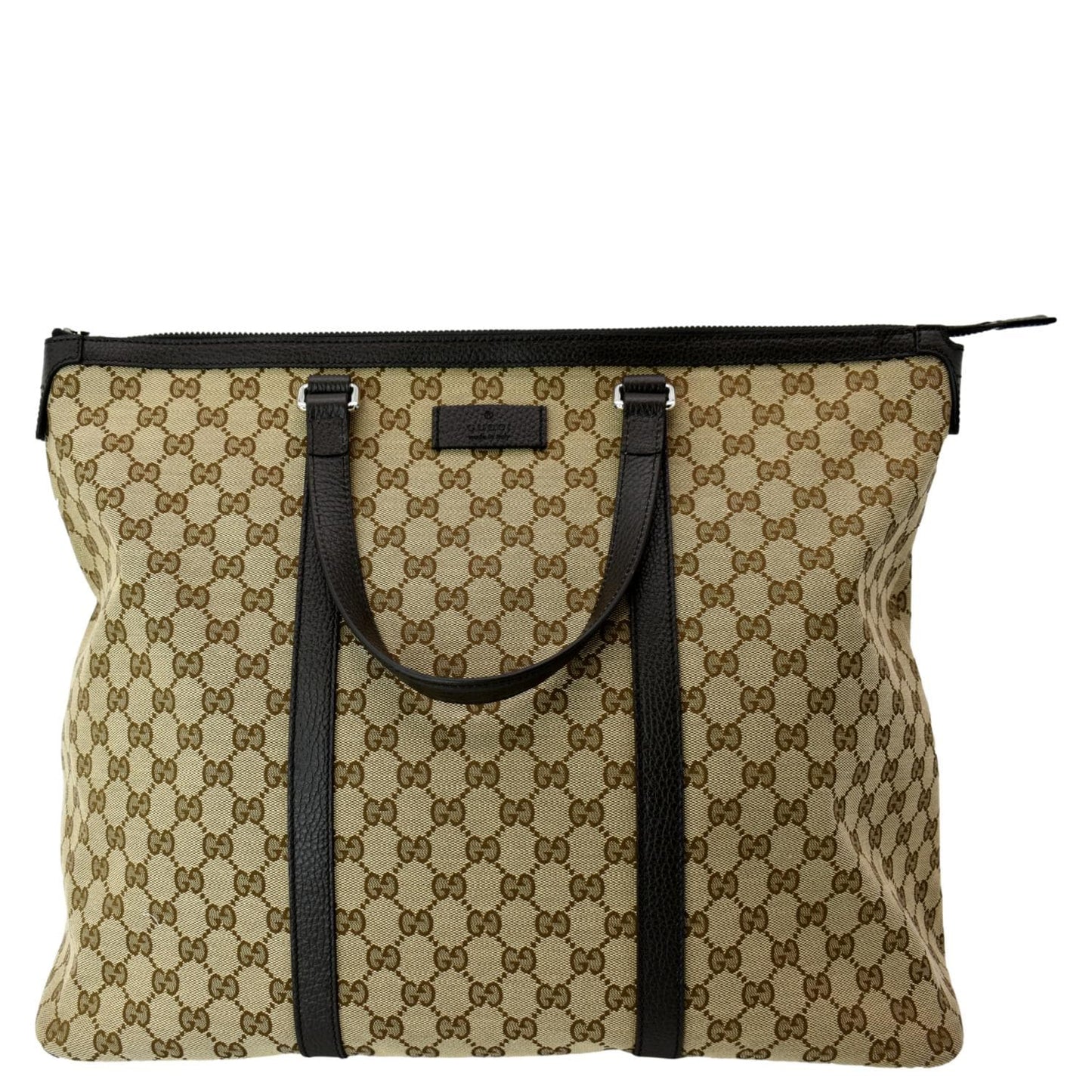 GUCCI GG Canvas Tote Travel Bag Beige 449170