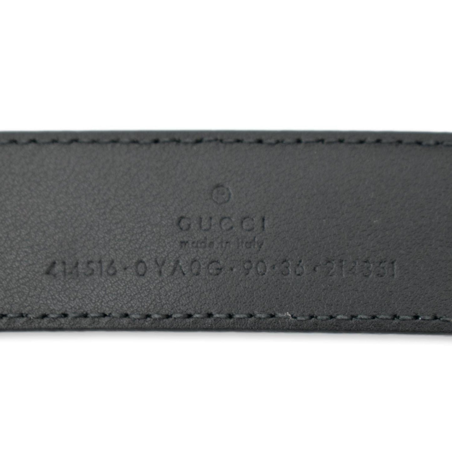 GUCCI Double G Buckle Leather Belt Black 414516