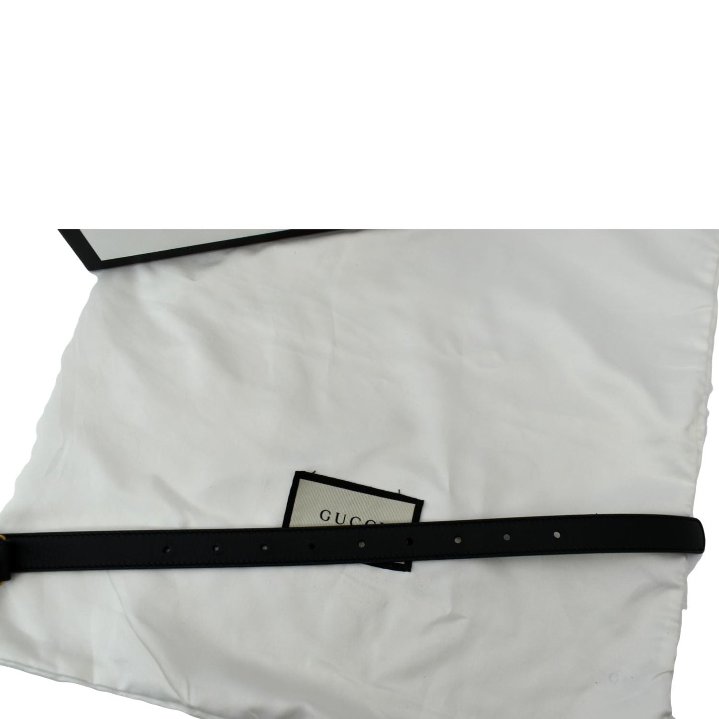 GUCCI Double G Buckle Leather Belt Black 409417