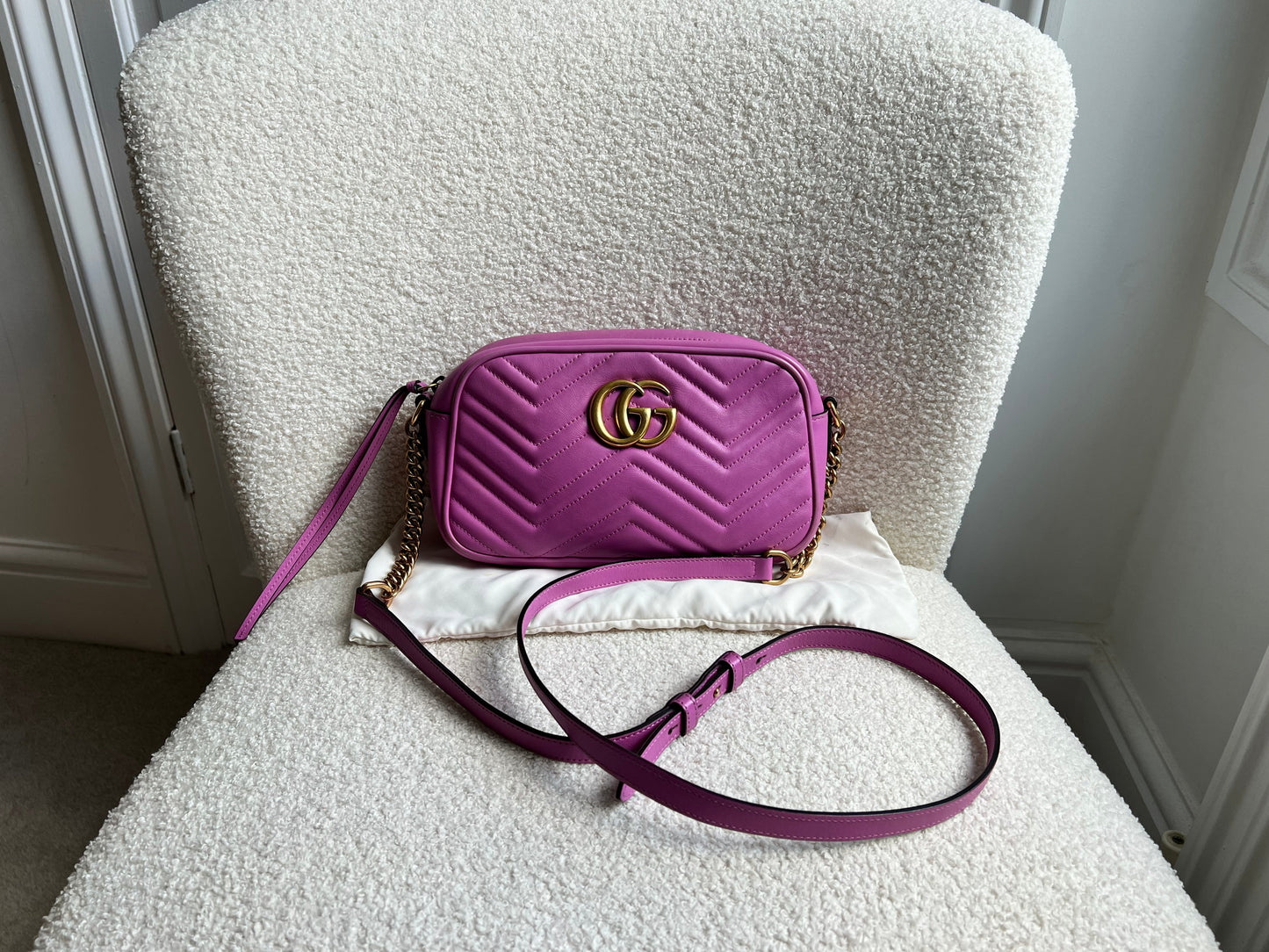 Gucci GG Hot Pink Marmont Small Shoulder Bag (RRP £1340)
