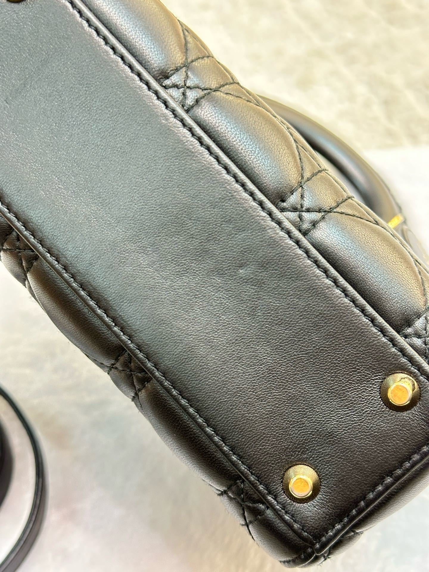 Christian Dior Mini Lambskin Cannage Lady Dior Black