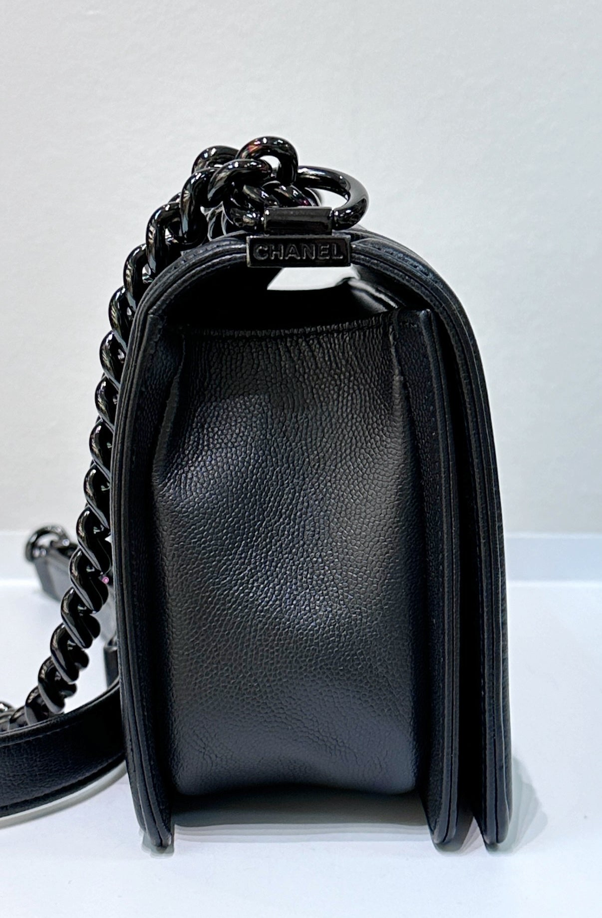 CHANEL Medium LeBoy So Black Caviar Leather Bag