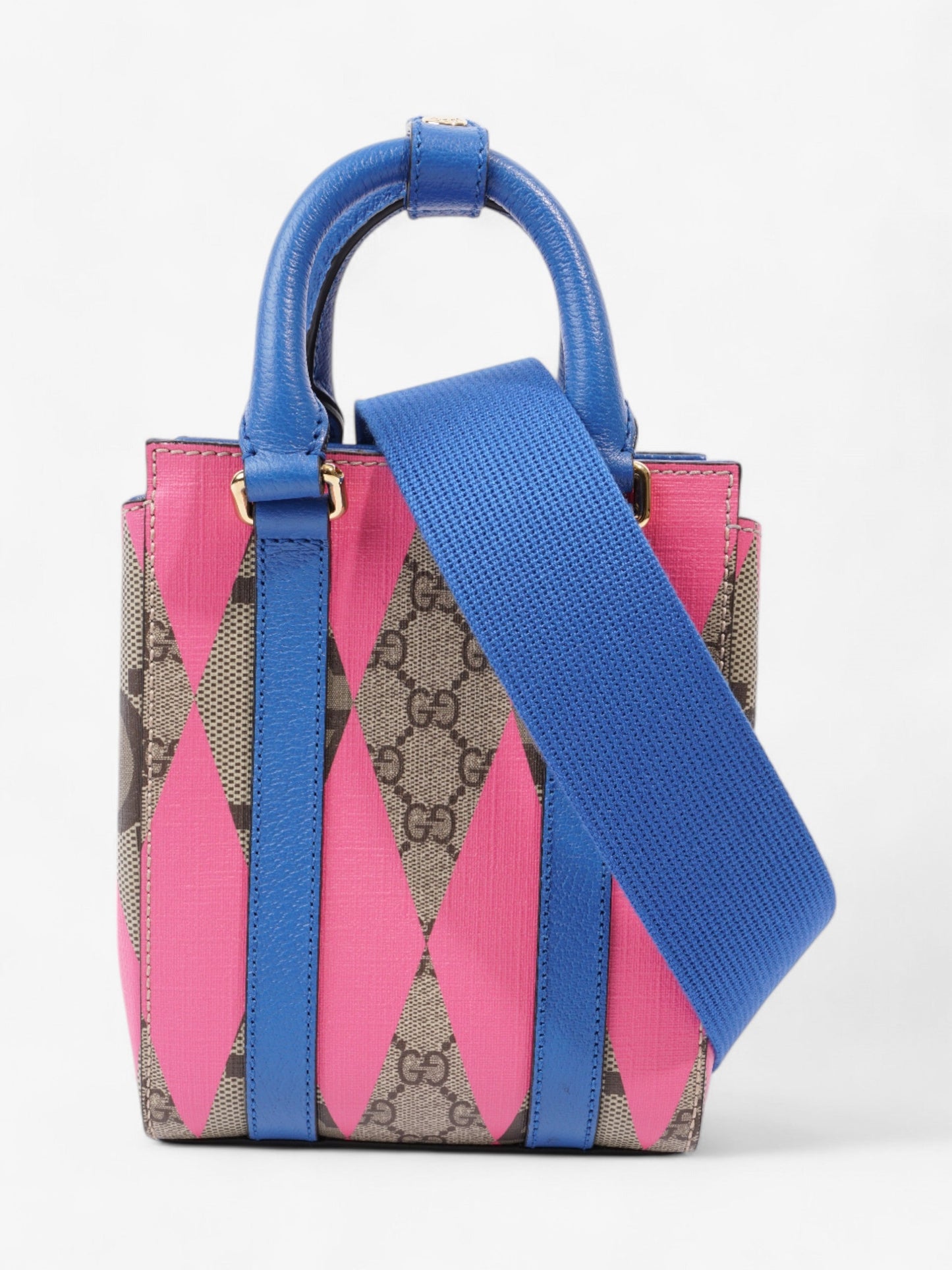 Gucci Rhombus Printed GG Blue / GG Supreme / Pink Canvas Mini
