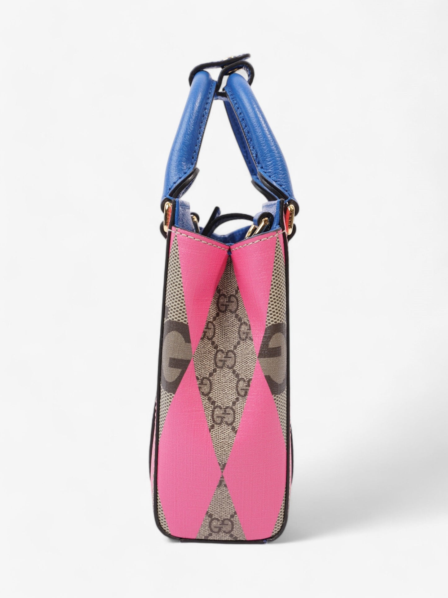 Gucci Rhombus Printed GG Blue / GG Supreme / Pink Canvas Mini