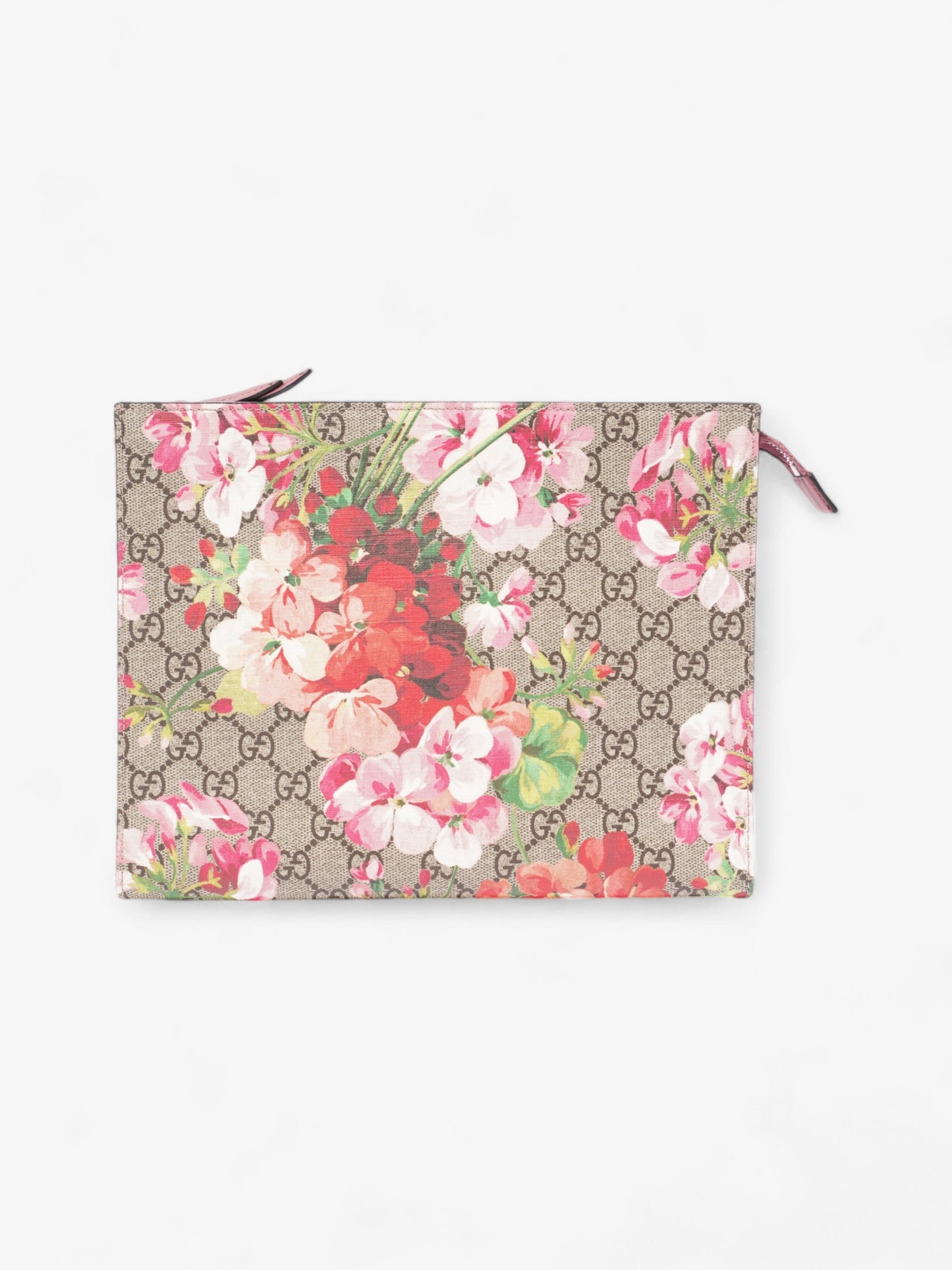 Gucci Blooms Zip Pouch GG Supreme / Bloom Coated Canvas Large