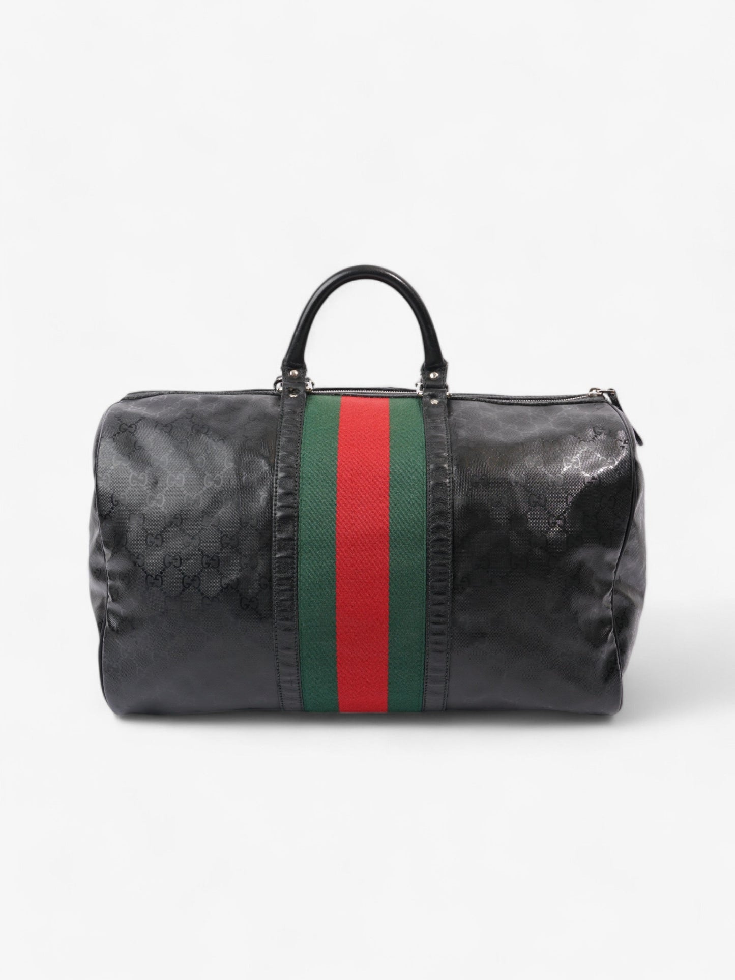 Gucci Fiat 500 Duffle Web Bag Black / Green / Red Canvas