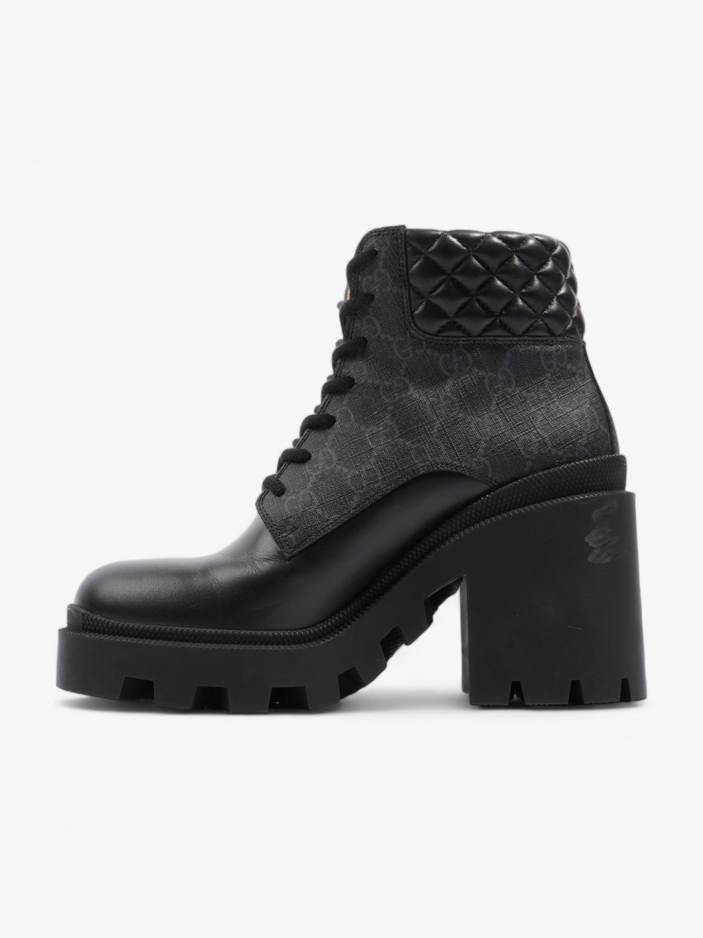Gucci GG Ankle Boot 5.5cm Black Coated Canvas EU 39 UK 6