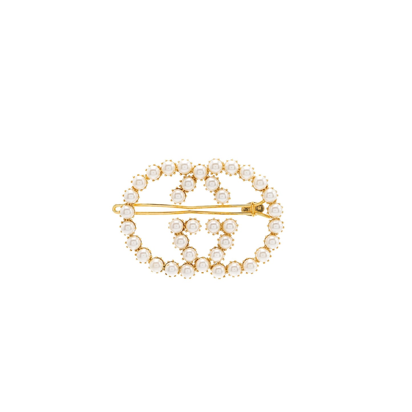 GUCCI GG LOGO Hair clip Pearl
