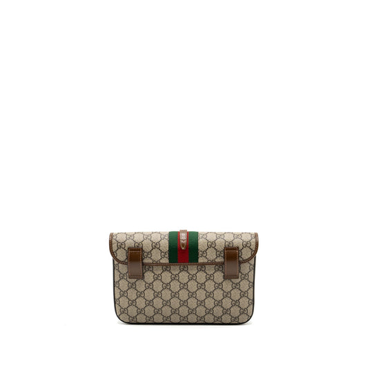 Gucci flap belt bag GG supreme canvas