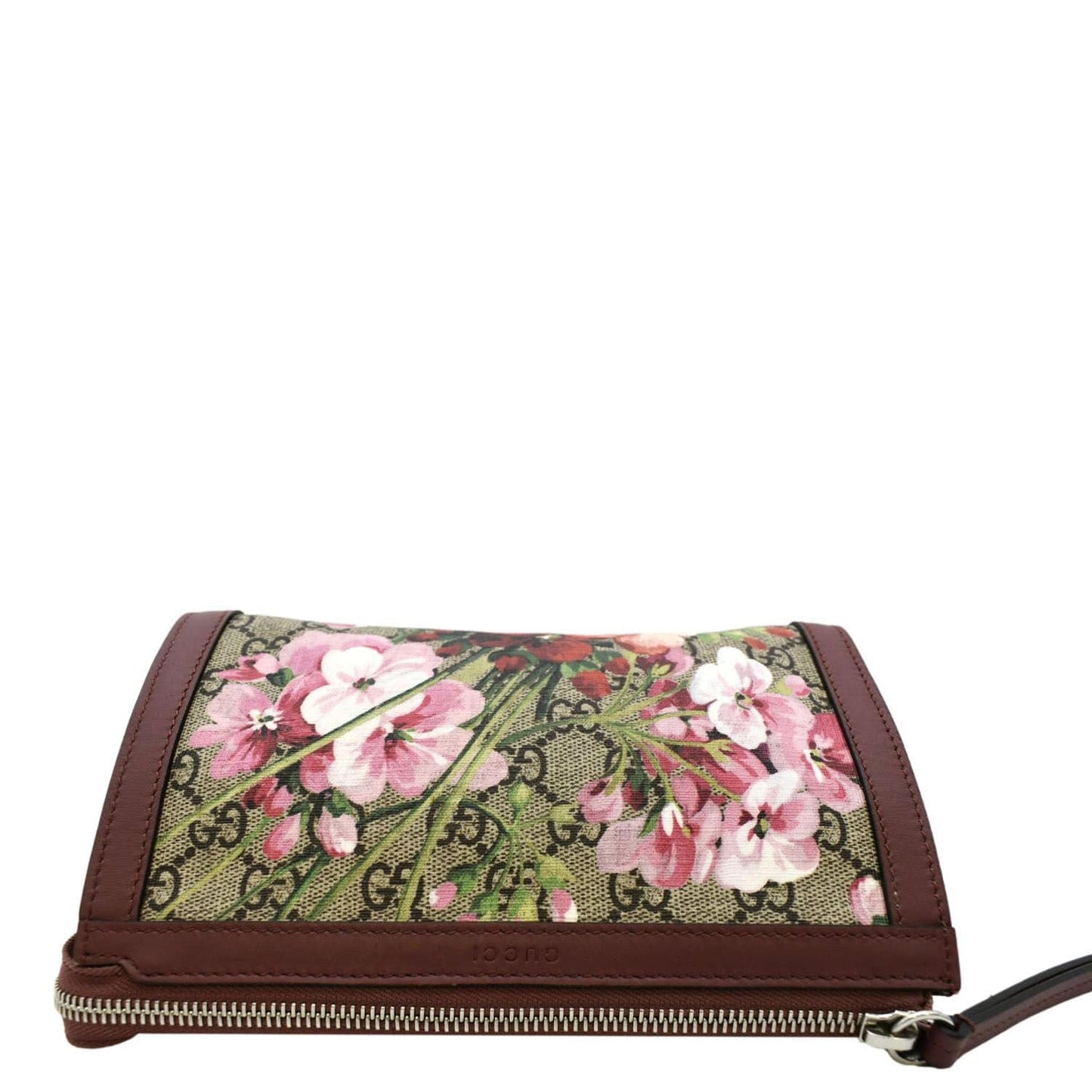 GUCCI GG Blooms Small Monogram Canvas Cosmetic Case Dry Rose 475898