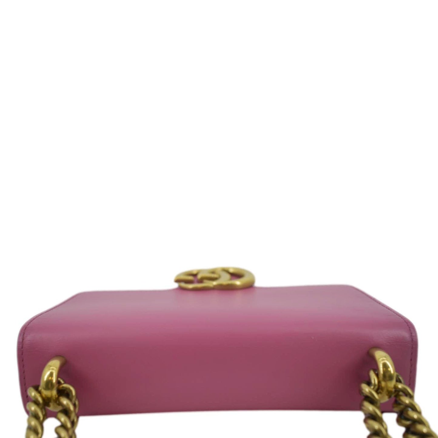 GUCCI GG Interlocking Leather Chain Shoulder Bag Pink 431384