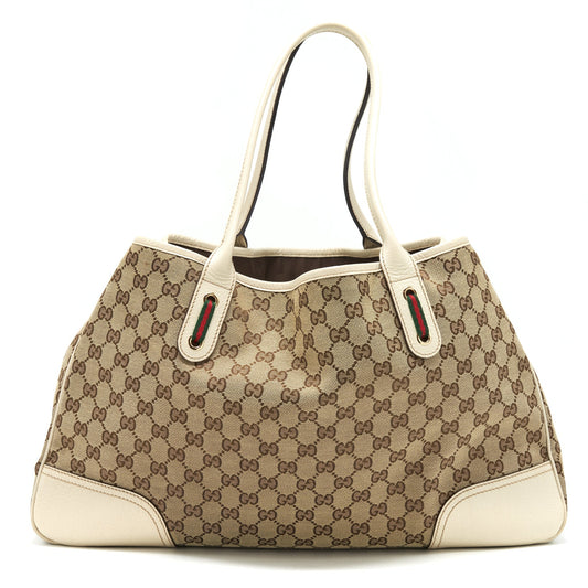 Gucci Princy Tote Bag GG Supreme Canvas/ White