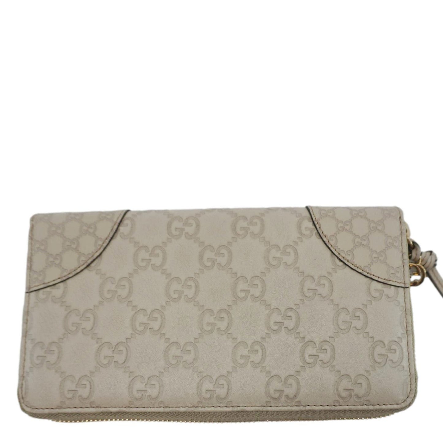GUCCI GG Canvas Zippy Wallet White 323397